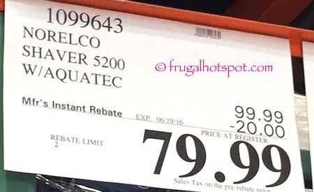 Norelco Shaver 5200 with Aquatec Costco Price | Frugal Hotspot