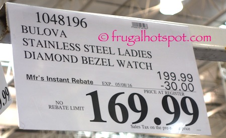 Bulova Stainless Steel Ladies Diamond Bezel Watch Costco Price | Frugal Hotspot