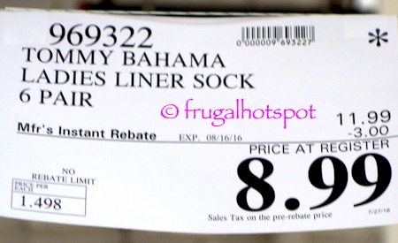 Tommy Bahama Ladies' Low-Cut Liner Socks 6-Pairs Costco Price | Frugal Hotspot