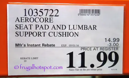 Aerocore Automotive Deluxe Lumbar Pillow and Seat Cushion Costco Price | Frugal Hotspot