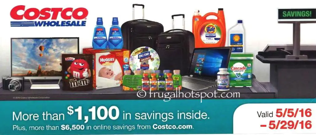 Costco Coupon Book May  5, 2016 - May 29, 2016. Cover. Frugal Hotspot.