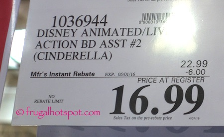 Disney Cinderella Blu-ray + DVD + Digital HD Costco Price | Frugal Hotspot