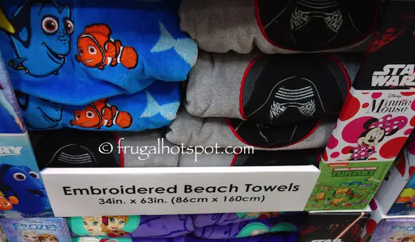 Embroidered Beach Towel 34" x 63" Assorted Characters Costco | Frugal Hotspot