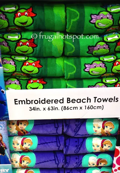 Embroidered Beach Towel 34" x 63" Assorted Characters Costco | Frugal Hotspot