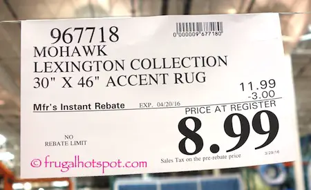 Mohawk Lexington Collection 30" x 46" Accent Rug Costco Price | Frugal Hotspot