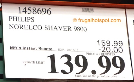 Philips Norelco Shaver 9800 Costco Price | Frugal Hotspot
