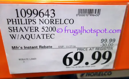 Philips Norelco Shaver 5200 with Aquatec Costco Price | Frugal Hotspot