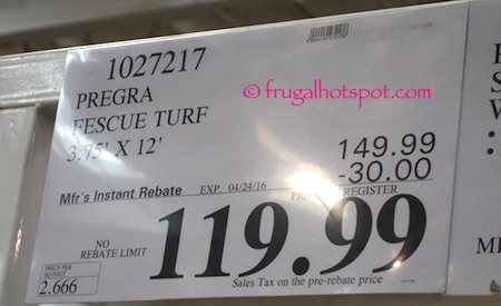 PreGra FesCue Artificial Grass Turf 3.75' x 12' Costco Price | Frugal Hotspot