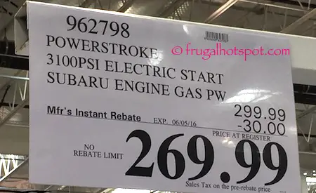 Powerstroke Gas Pressure Washer 3100 PSI with Subaru Engine Costco Price | Frugal Hotspot