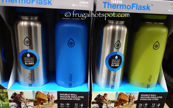 Takeya ThermoFlask Stainless Steel Water Bottles 2-Pack Costco | Frugal Hotspot