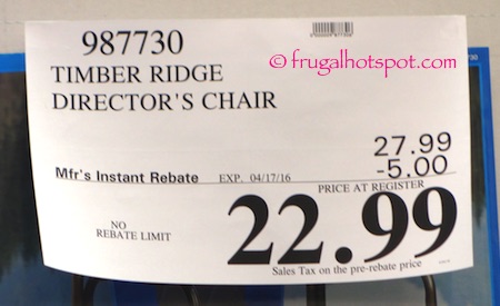 Timber Ridge Director's Chair Costco Price | Frugal Hotspot