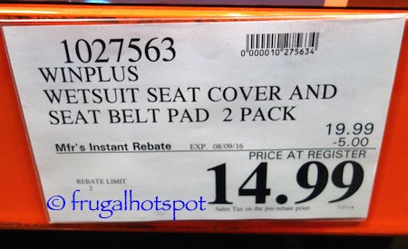 Winplus Wetsuit Seat Covers 2-Piece + Bonus 2 Seat Belt Pads Costco Price | Frugal Hotspot