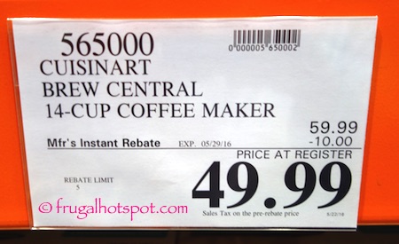 Cuisinart Brew Central 14-Cup Coffee Maker Costco Price | Frugal Hotspot