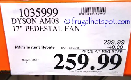 Dyson Cool AM08 17" Pedestal Fan Costco | Frugal Hotspot