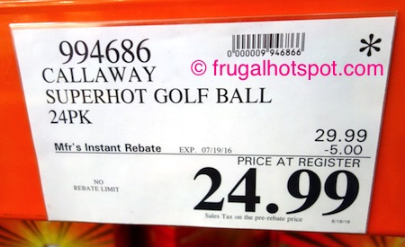 Callaway Superhot Golf Balls 24-Pack Costco Price | Frugal Hotspot