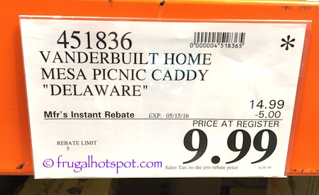 Vanderbilt Home Mesa Delaware Picnic Caddy Costco Price | Frugal Hotspot