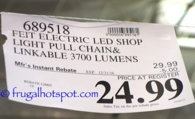 Costco Sale Price: Feit Electric 4 Ft. LED Shop Light