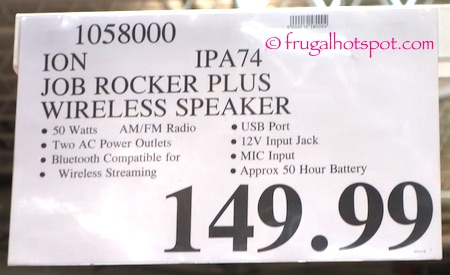 Ion Job Rocker Plus Rugged Wireless Jobsite Sound System Costco Price| Frugal Hotspot