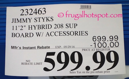 Jimmy Styks 11'2" Hybrid 208 SUP Board Costco price | Frugal Hotspot