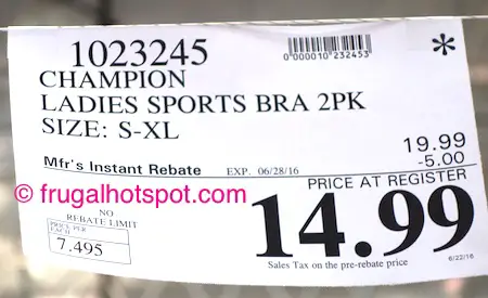 Champion Ladies Sports Bra 2-Pack Costco Price | Frugal Hotspot