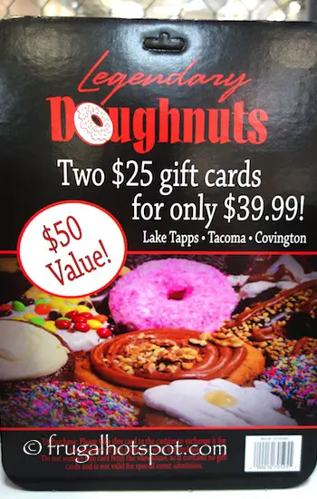 two $25 Legendary Doughnuts Gifts Cards Costco | Frugal Hotspot