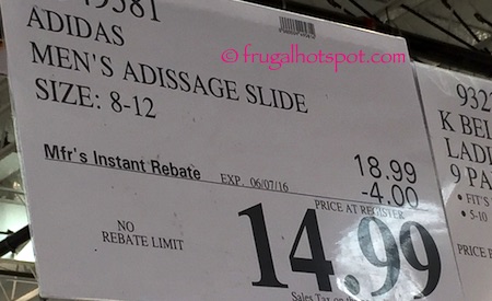 Adidas Men's Adissage Slides Costco Price | Frugal Hotspot
