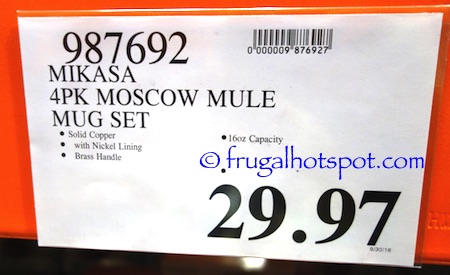 Mikasa Moscow Mule Mugs 4-Pack Costco Price | Frugal Hotspot