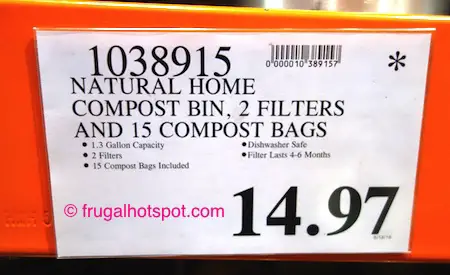 Natural Home Stainless Steel Kitchen Compost Bin Costco Price | Frugal Hotspot