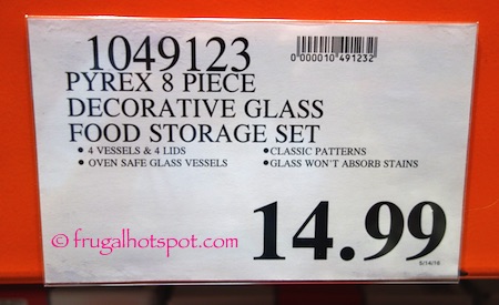 Pyrex Simply Store Decorated Glass Storage Container 8-Piece Costco Price | Frugal Hotspot