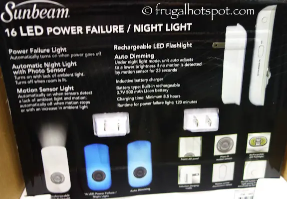 Sunbeam 16 LED Power Failure Night Light 2-Pack Costco | Frugal Hotspot