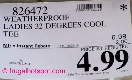 Weatherproof 32 Degrees Cool Women's Short Sleeve Scoop Neck T-Shirt Costco Price | Frugal Hotspot