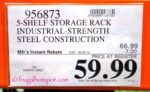 Costco Sale Price: Whalen 5-Shelf Storage Rack