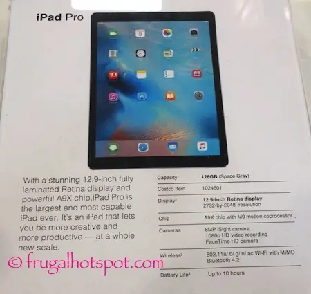 Apple ML0N2LL/A 12.9" iPad Pro Space Gray Costco | Frugal Hotspot