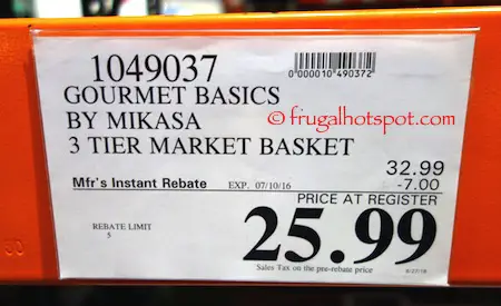 Gourmet Basics by Mikasa 3-Tier Market Basket Costco Price | Frugal Hotspot