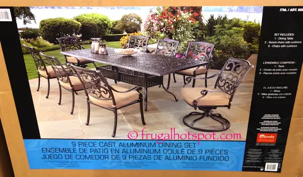 9-Piece Cast Aluminum Dining Set Costco | Frugal Hotspot