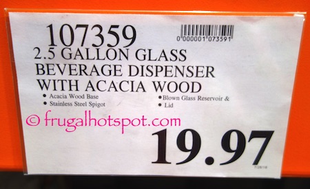 Fifth Avenue Crystal Glass Beverage Dispenser with Acacia Wood Base Costco Price | Frugal Hotspot