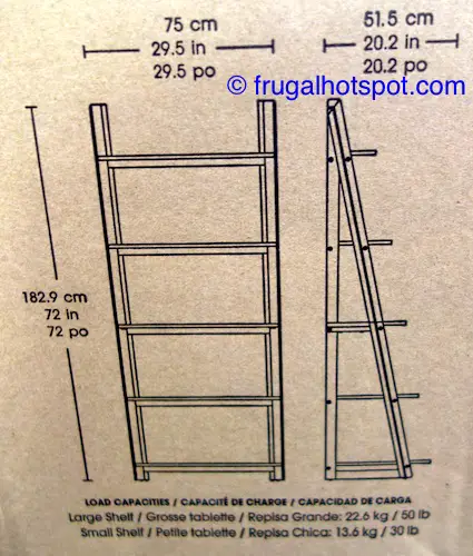 Bayside Furnishings Ladder Bookcase Costco| Frugal Hotspot