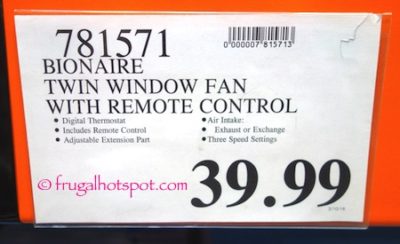 Bionaire Digital Twin Window Fan Costco Price