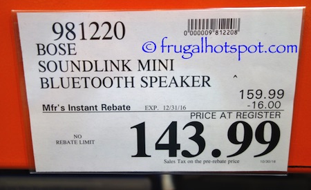 Bose SoundLink Mini Bluetooth Speaker Costco Price | Frugal Hotspot