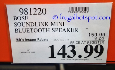 Bose SoundLink Mini Bluetooth Speaker Costco Price | Frugal Hotspot