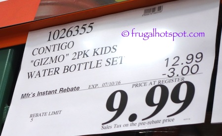 Contigo Kids Gizmo 2-Pack Water Bottles Costco Price | Frugal Hotspot