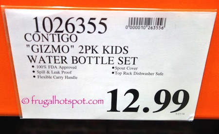 Contigo Kids Gizmo 2-Pack Water Bottles Costco Price | Frugal Hotspot