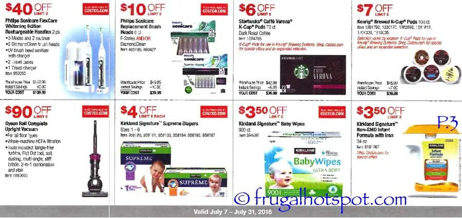 Costco Coupon Book: July 7, 2016 - July 31, 2016. Prices Listed. Page 3 | Frugal Hotspot 