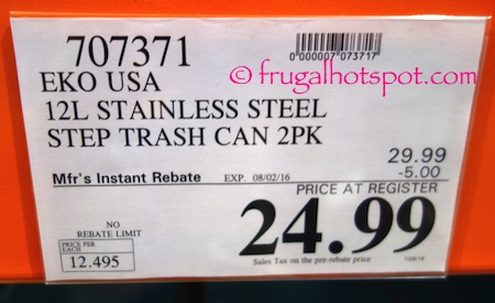 Sensible Eco Living Stainless Steel Trash Can 2-Pack Costco Price \ Frugal Hotspot