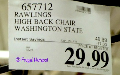Jarden Oversized High-Back Chair (Washington State University Cougars) Costco Sale Price