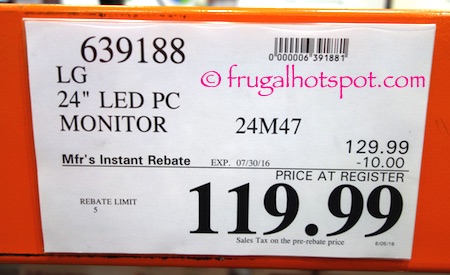 LG 24" LED Monitor 24M47 Costco Price | Frugal Hotspot