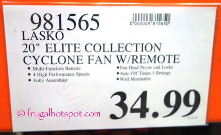 Lasko 20" Elite Collection Cyclone Power Air Circulator Costco Price | Frugal Hotspot