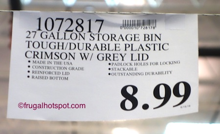 27-Gallon Professional Box Plastic Storage Container Costco Price | Frugal Hotspot