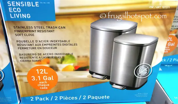 Sensible Eco Living Stainless Steel Trash Can 2-Pack Costco | Frugal Hotspot
