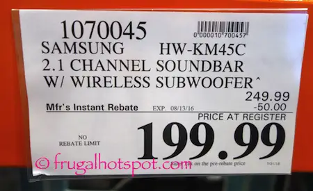 Samsung HW-KM45C Soundbar with Wireless Subwoofer Costco Price | Frugal Hotspot